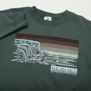 Prairie Mountain Sweatshirt Mens Small Green Niagara Falls Graphic Fleece